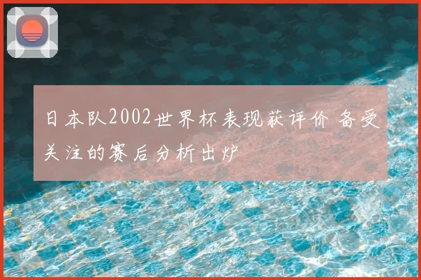 日本队2002世界杯表现获评价 备受关注的赛后分析出炉